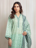 Edenrobe Allure Green Lawn 3-Piece Suit | EWU6A1-36689-3P