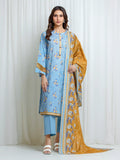Edenrobe Allure Blue Lawn 3-Piece Suit | EWU6A1-36695-3P