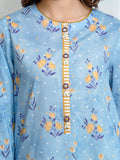 Edenrobe Allure Blue Lawn 3-Piece Suit | EWU6A1-36695-3P