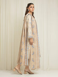 Edenrobe Allure Beige Lawn 3-Piece Suit | EWU6A1-36589-3P
