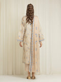 Edenrobe Allure Beige Lawn 3-Piece Suit | EWU6A1-36589-3P