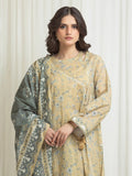Edenrobe Allure Yellow Lawn 3-Piece Suit | EWU6A1-36758-3P