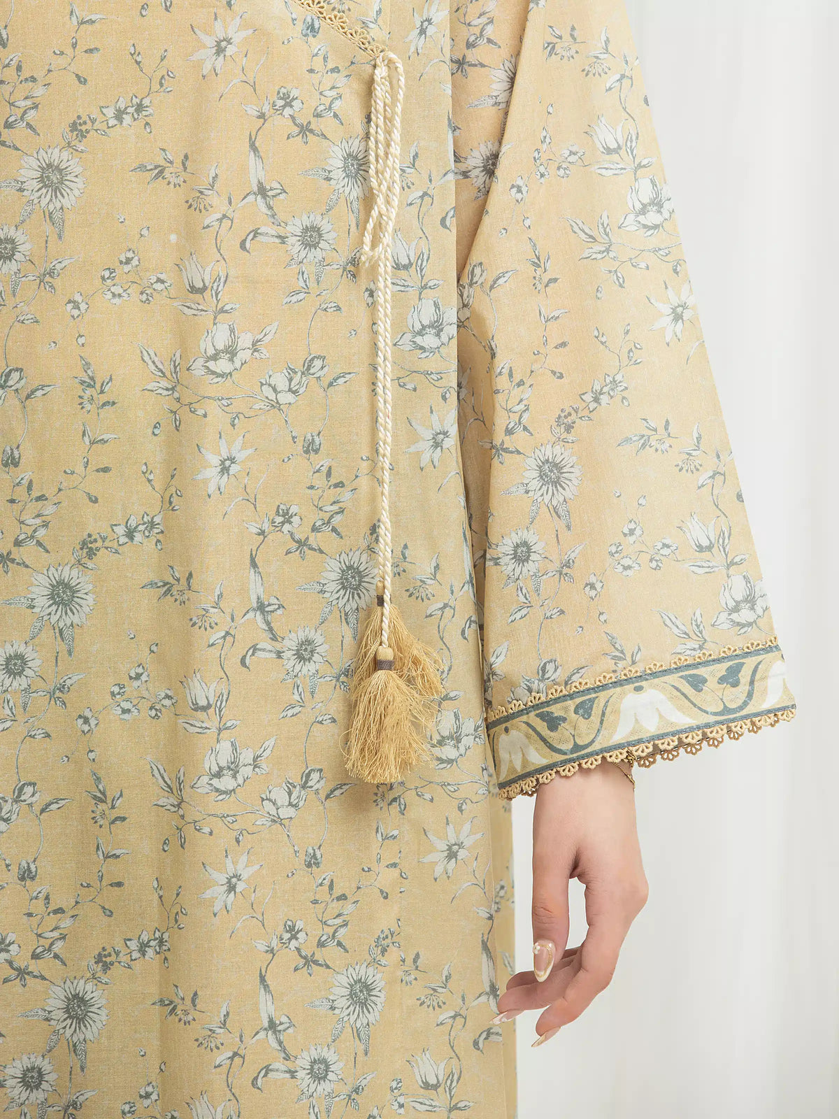 Edenrobe Allure Yellow Lawn 3-Piece Suit | EWU6A1-36758-3P