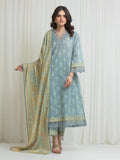 Edenrobe Allure Grey Lawn 3-Piece Suit | EWU6A1-36754-3P