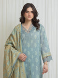 Edenrobe Allure Grey Lawn 3-Piece Suit | EWU6A1-36754-3P