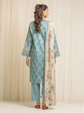 Edenrobe Allure TEAL Lawn 3-Piece Suit | EWU6A1-36573-3P