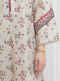 Edenrobe Allure Beige Lawn 3-Piece Suit | EWU6A1-36764-3P