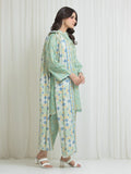 Edenrobe Allure Green Lawn 3-Piece Suit | EWU6A1-36772-3P