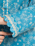 Edenrobe Allure Turquoise Lawn 3-Piece Suit | EWU6A1-36770-3P