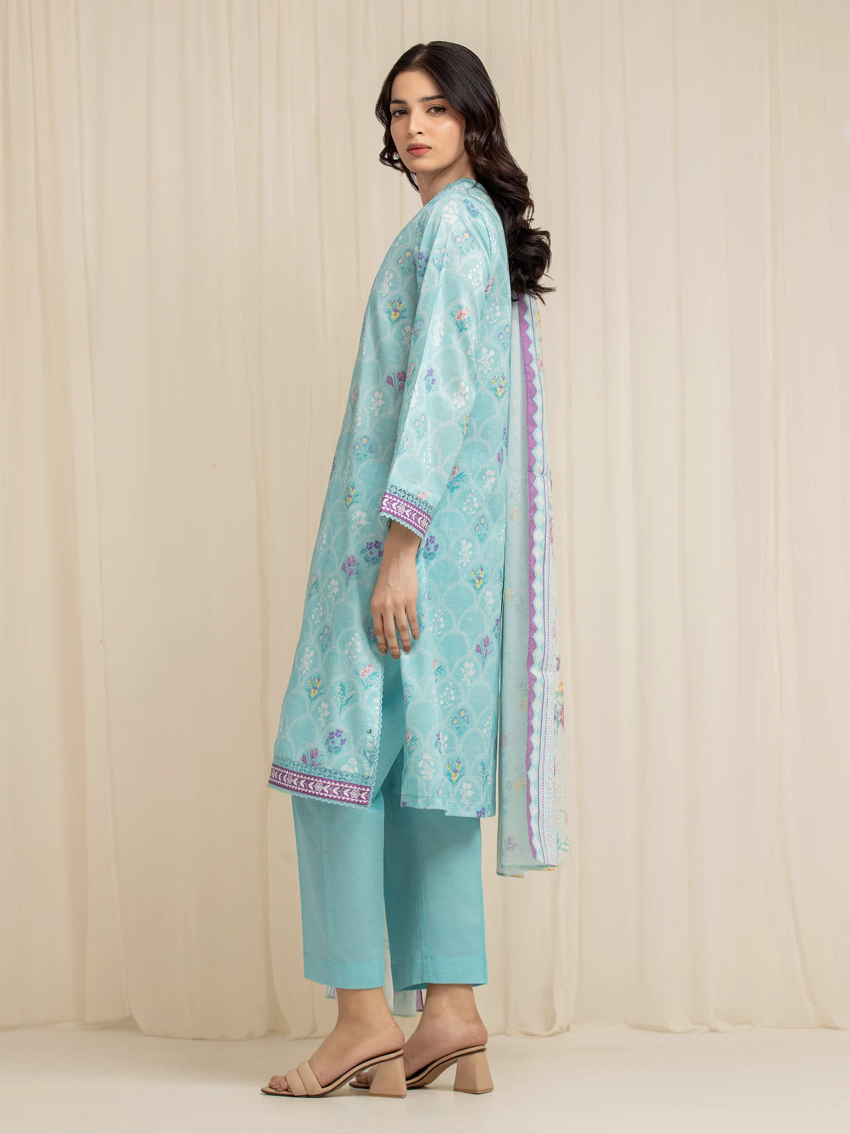 Edenrobe Allure Ice Green Lawn 3-Piece Suit | EWU6A1-36578-3P