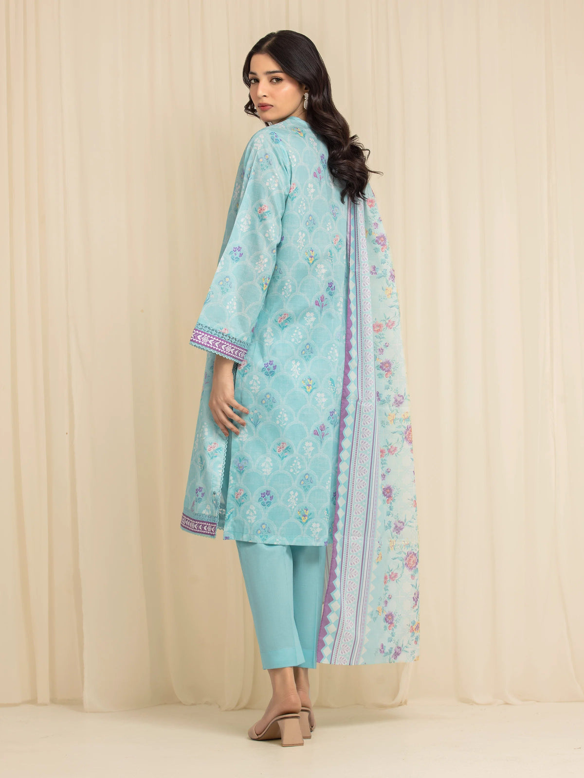 Edenrobe Allure Ice Green Lawn 3-Piece Suit | EWU6A1-36578-3P