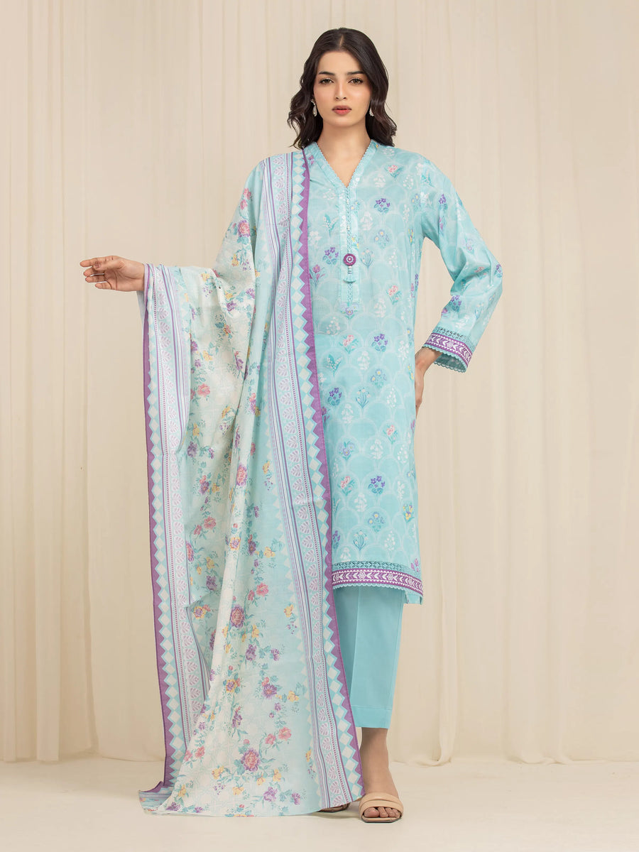 Edenrobe Allure Ice Green Lawn 3-Piece Suit | EWU6A1-36578-3P