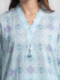Edenrobe Allure Blue Lawn 3-Piece Suit | EWU6A1-36722-3P