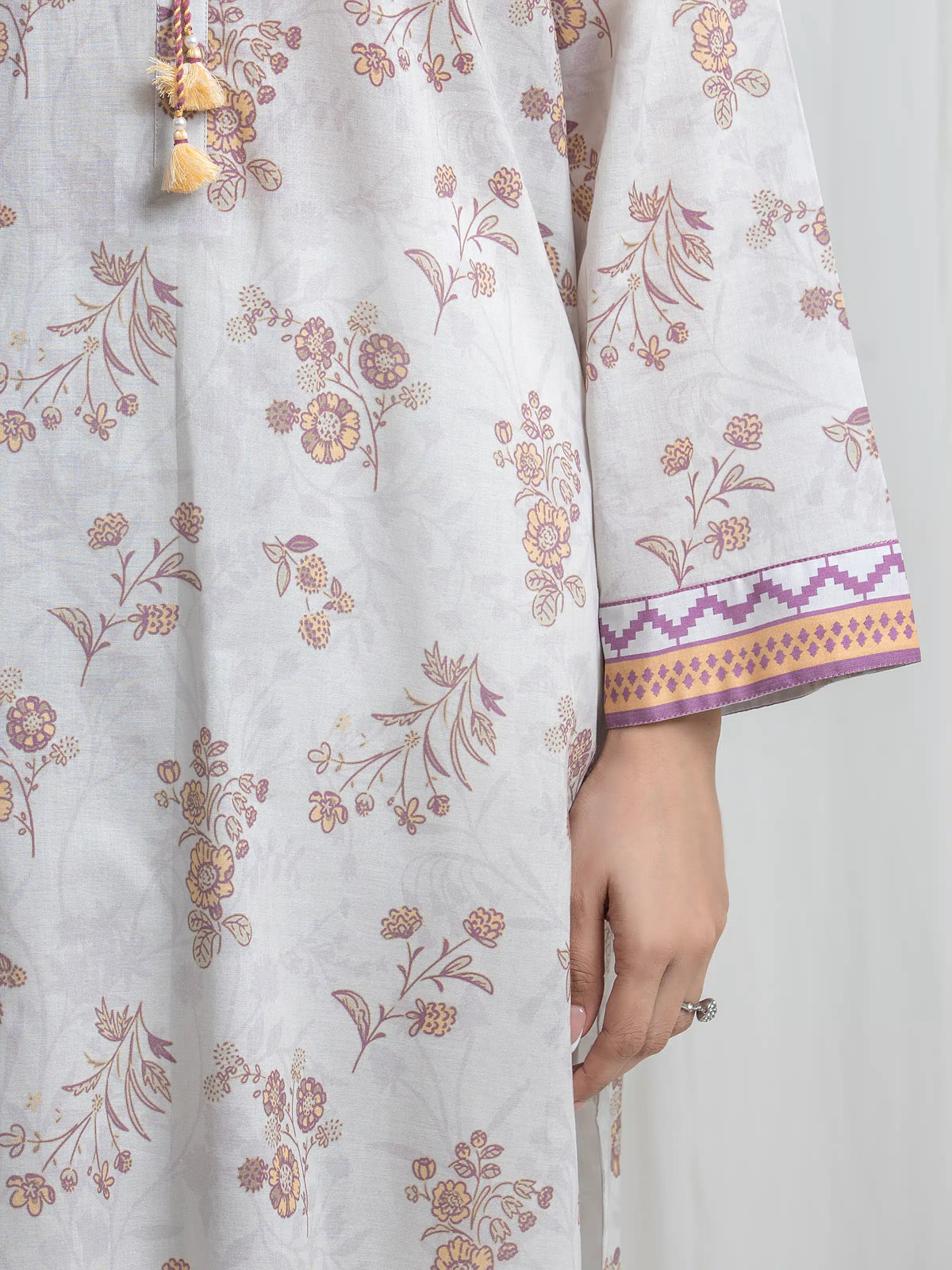 Edenrobe Allure White Lawn 3-Piece Suit | EWU6A1-36724-3P