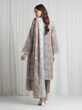 Edenrobe Allure Coffee Lawn 3-Piece Suit | EWU6A1-36719-3P