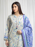 Edenrobe Allure Beige Lawn 3-Piece Suit | EWU6A1-36712-3P