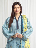 Edenrobe Allure Blue Lawn 3-Piece Suit | EWU6A1-36708-3P