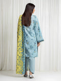 Edenrobe Allure Blue Lawn 3-Piece Suit | EWU6A1-36708-3P