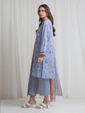 Edenrobe Allure Blue Lawn 3-Piece Suit | EWU6A1-36725-3P