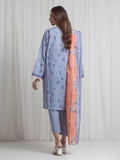 Edenrobe Allure Blue Lawn 3-Piece Suit | EWU6A1-36725-3P