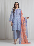 Edenrobe Allure Blue Lawn 3-Piece Suit | EWU6A1-36725-3P
