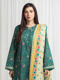 Edenrobe Allure Green Lawn 3-Piece Suit | EWU6A1-36713-3P