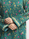 Edenrobe Allure Green Lawn 3-Piece Suit | EWU6A1-36713-3P
