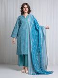 Edenrobe Allure Turquoise Khaddar 3-Piece Suit | EWU6A3-37039-3P