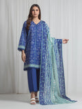 Edenrobe Allure Blue Lawn 3-Piece Suit | EWU6A1-36720-3P