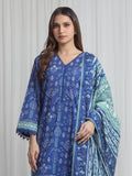 Edenrobe Allure Blue Lawn 3-Piece Suit | EWU6A1-36720-3P