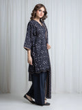 Edenrobe Allure Black Khaddar 3-Piece Suit | EWU6A3-37068-3P