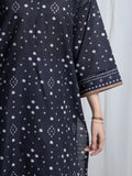 Edenrobe Allure Black Khaddar 3-Piece Suit | EWU6A3-37068-3P