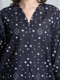 Edenrobe Allure Black Khaddar 3-Piece Suit | EWU6A3-37068-3P