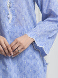 Edenrobe Allure Blue Lawn 3-Piece Suit | EWU6A1-36773-3P