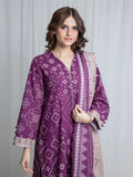 Edenrobe Allure Magenta Khaddar 3-Piece Suit | EWU6A3-37171-3P