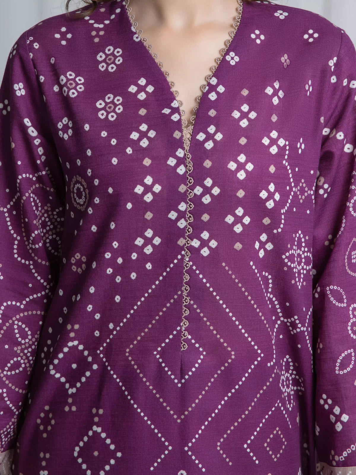 Edenrobe Allure Magenta Khaddar 3-Piece Suit | EWU6A3-37171-3P