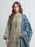 Edenrobe Allure Olive Lawn 3-Piece Suit | EWU6A1-36871-3P