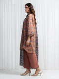 Edenrobe Allure Brown Lawn 3-Piece Suit | EWU6A1-36852-3P