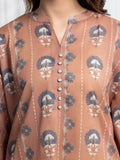 Edenrobe Allure Brown Lawn 3-Piece Suit | EWU6A1-36852-3P