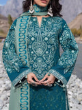 Edenrobe Kohsaar Green Khaddar 3-Piece Suit | EWU6V11-34002-3P