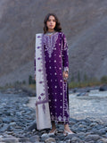 Edenrobe Kohsaar Purple Khaddar 3-Piece Suit | EWU6V11-34003-3P