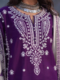 Edenrobe Kohsaar Purple Khaddar 3-Piece Suit | EWU6V11-34003-3P