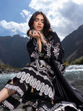 Edenrobe Kohsaar Black Khaddar 3-Piece Suit | EWU6V11-34006-3P