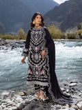 Edenrobe Kohsaar Black Khaddar 3-Piece Suit | EWU6V11-34006-3P