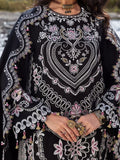 Edenrobe Kohsaar Black Khaddar 3-Piece Suit | EWU6V11-34006-3P