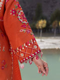 Edenrobe Kohsaar Rust Khaddar 3-Piece Suit | EWU6V11-34009-3P