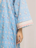 Edenrobe Allure Blue Lawn 3-Piece Suit | EWU6A1-36571-3P
