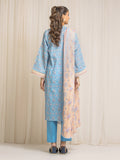 Edenrobe Allure Blue Lawn 3-Piece Suit | EWU6A1-36571-3P