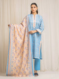 Edenrobe Allure Blue Lawn 3-Piece Suit | EWU6A1-36571-3P