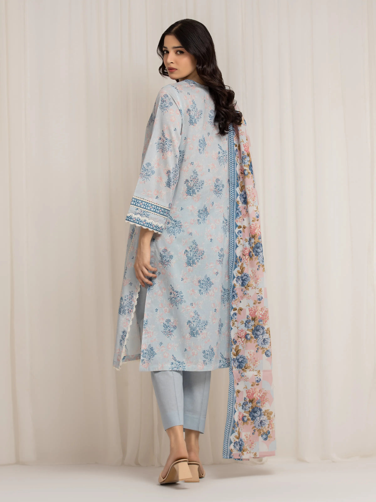 Edenrobe Allure ICE- Blue Lawn 3-Piece Suit | EWU6A1-36572-3P